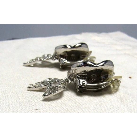 CHANEL Camilla Flower & Rhinestones CC Logo Drop Clip On Earrings - Picture 5 of 10